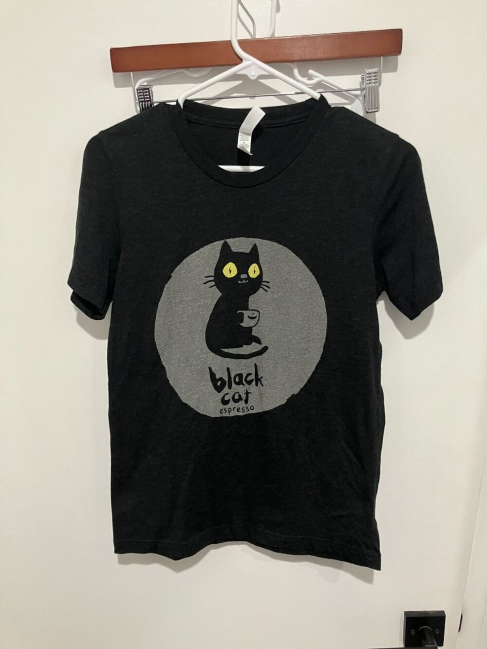 Intelligentsia Coffee Black Cat Espresso Graphic Tee Shirt Gray Unisex Small